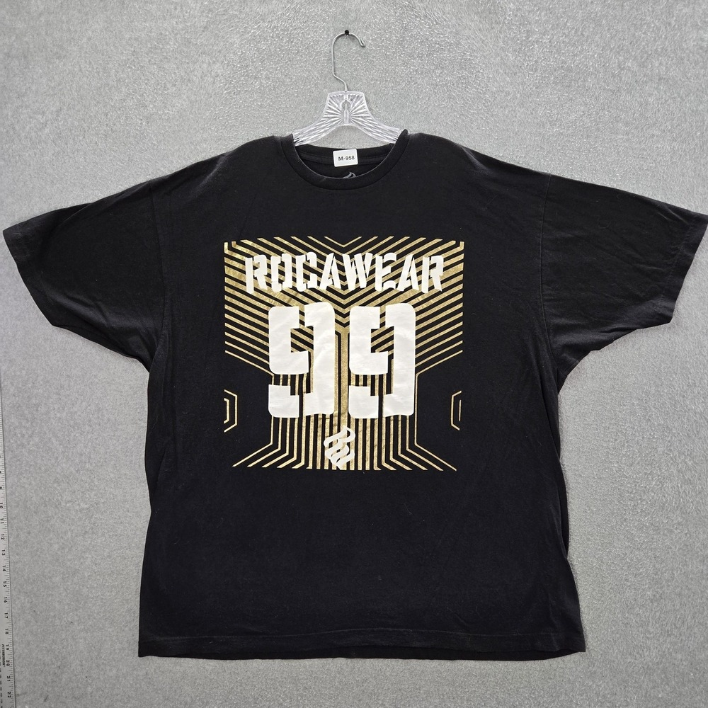 Rocawear Men Shirt 3X Black Graphic Print 99 Logo Short Sleeve